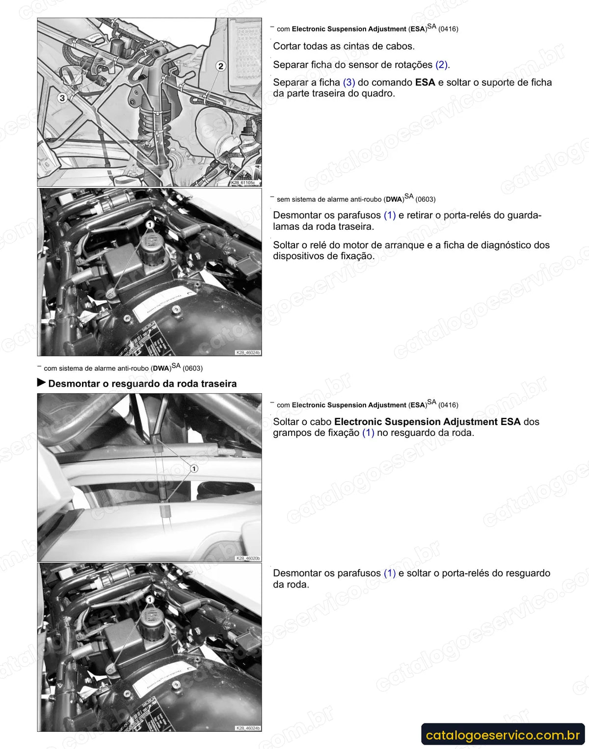 Página do Manual de Serviço BMW R 1200 ST 2005 com procedimento ilustrado (2)