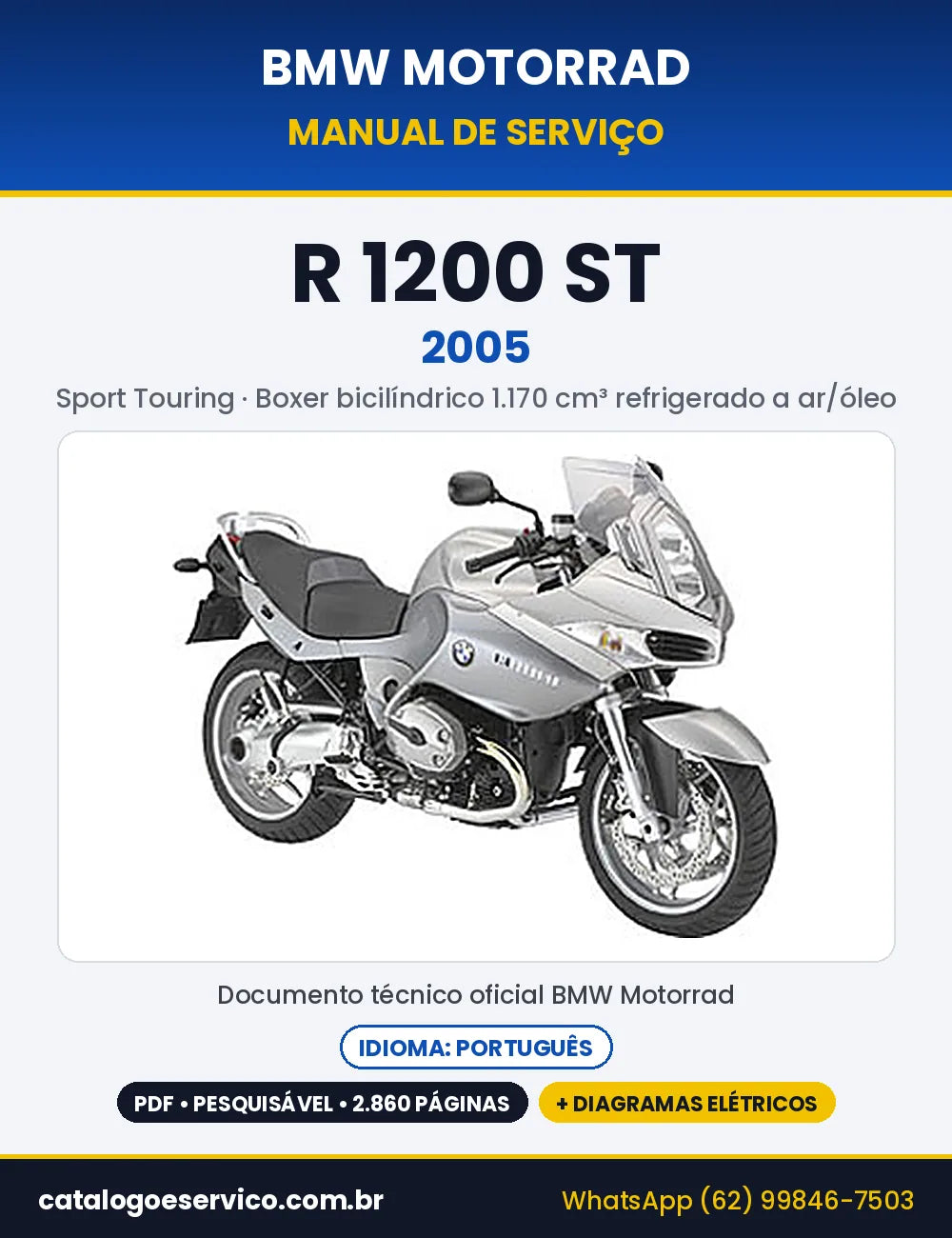 Capa do Manual de Serviço BMW R 1200 ST 2005 em PDF