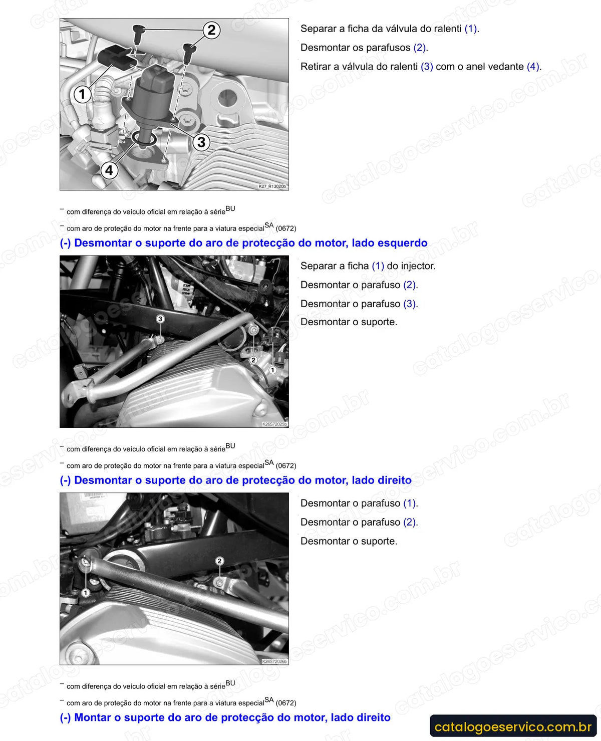 Página do Manual de Serviço BMW R 900 RT 2006 a 2010 com procedimento ilustrado (4)