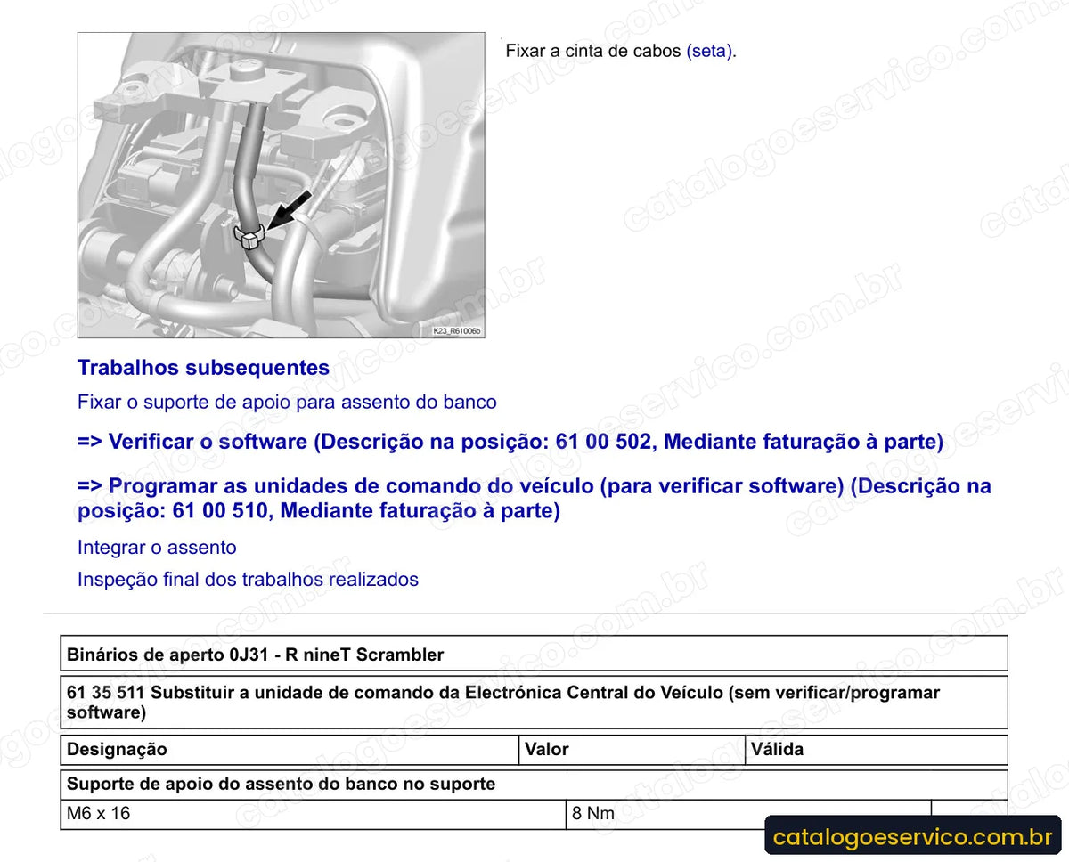 Página do Manual de Serviço BMW R nineT Scrambler 2016 com procedimento ilustrado (3)