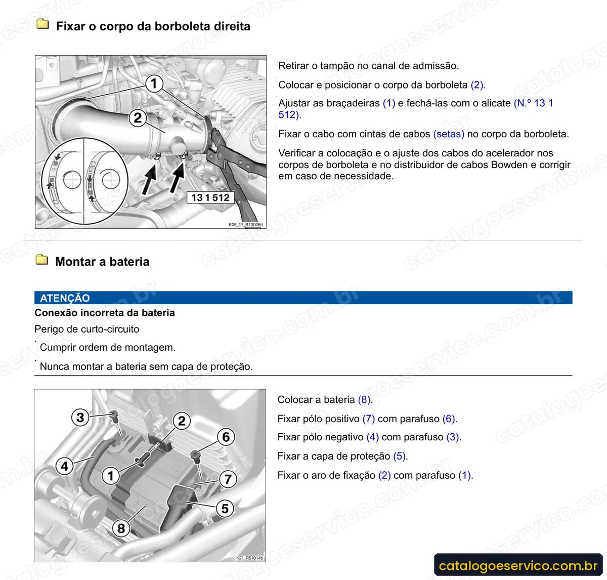 Página do Manual de Serviço BMW R nineT 2014 com procedimento ilustrado (3)