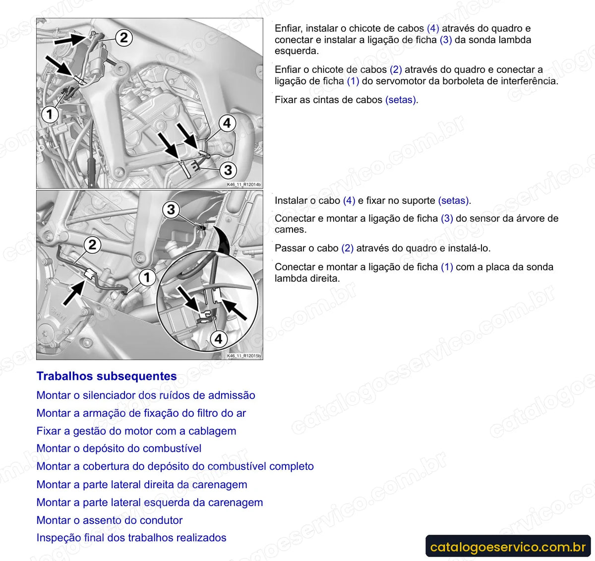 Página do Manual de Serviço BMW S 1000 RR 2010 a 2016 com procedimento ilustrado (3)