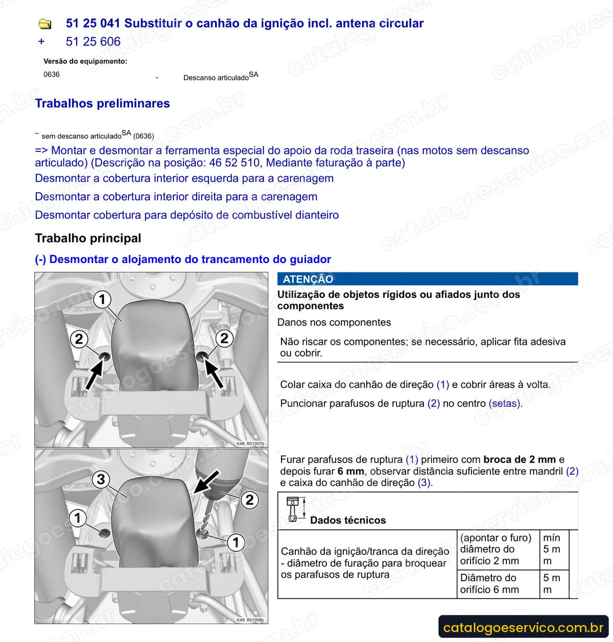 Página do Manual de Serviço BMW S 1000 XR 2015 a 2016 com procedimento ilustrado (2)