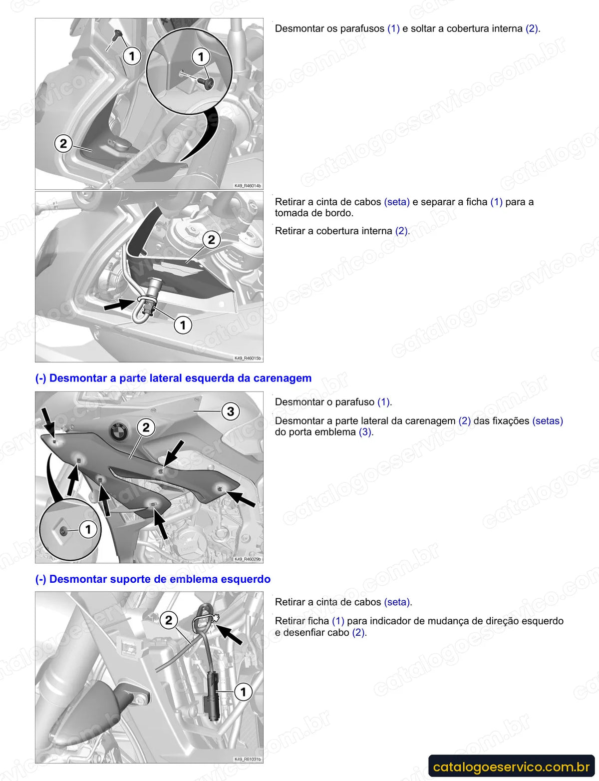 Página do Manual de Serviço BMW S 1000 XR 2015 a 2016 com procedimento ilustrado (3)