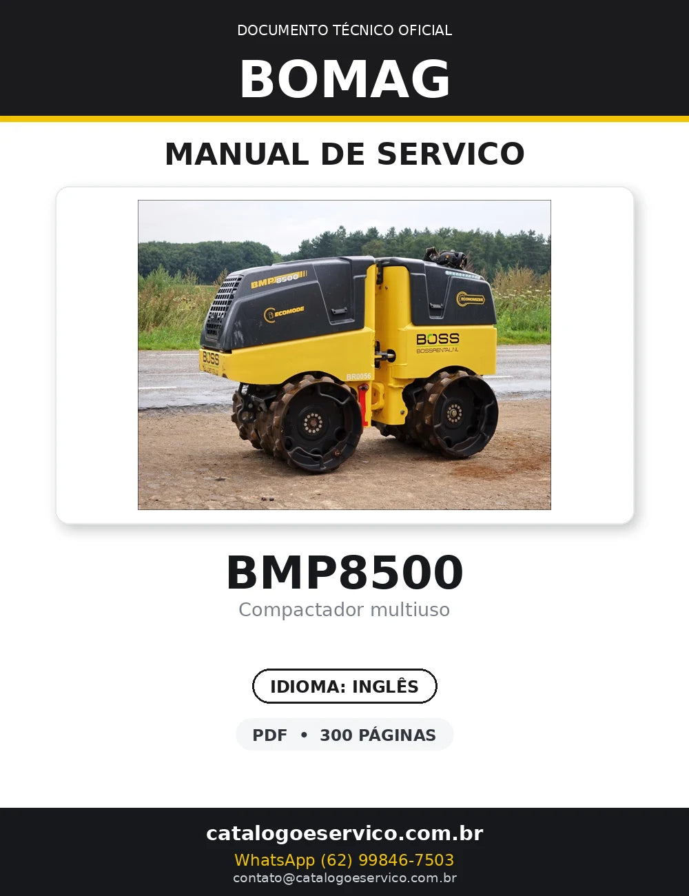 Manual De Serviço BOMAG - BMP 8500 - Multi-purpose compactor — capa