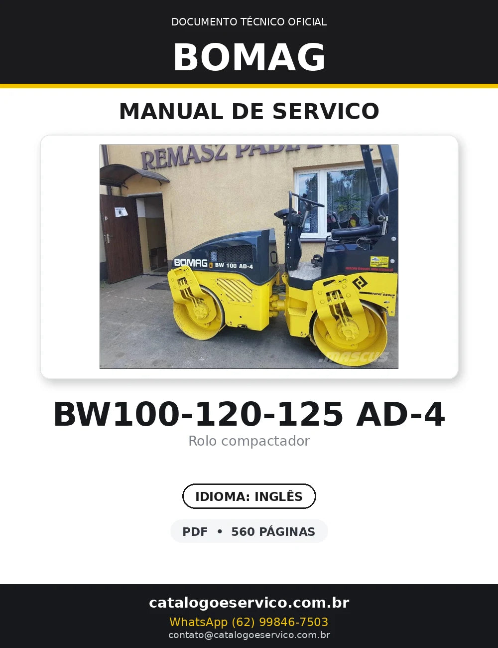 Manual De Serviço BOMAG - BW100 AD-4\BW125 AC-4 - Roller — capa