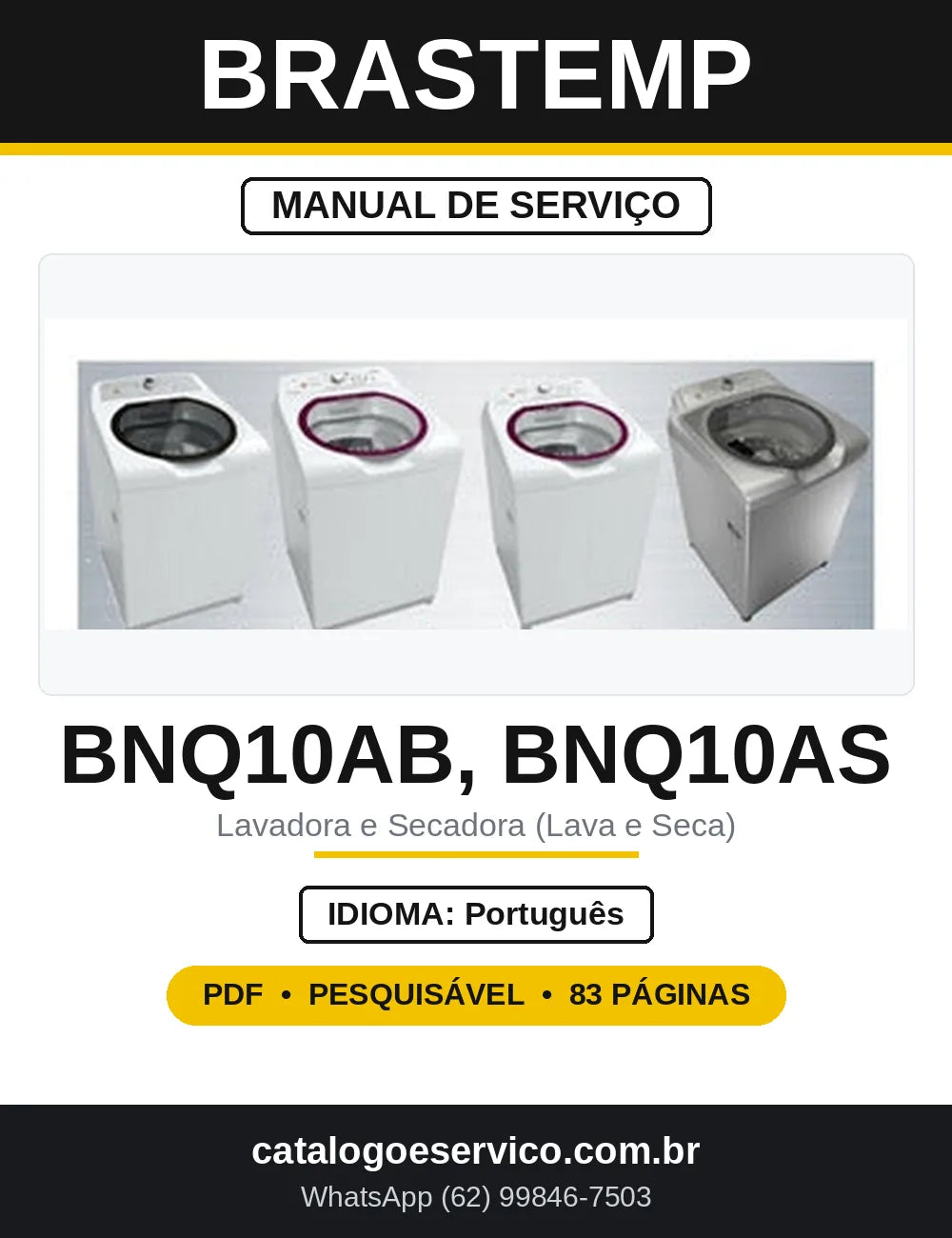 Manual de Serviço Brastemp BNQ10AB e BNQ10AS — capa