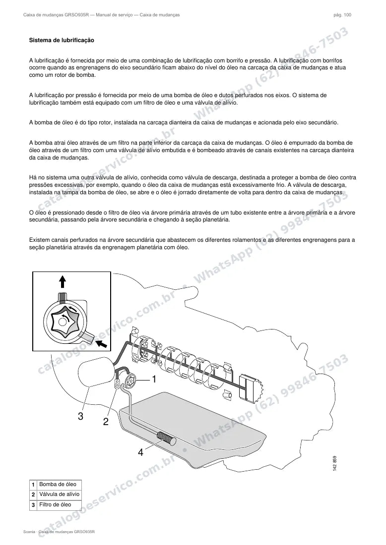 Página do manual de serviço da caixa Scania GRSO935R — Caixa de mudanças