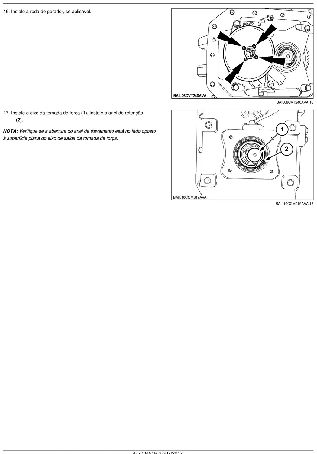 Página do manual Case IH Puma em português - procedimento de montagem