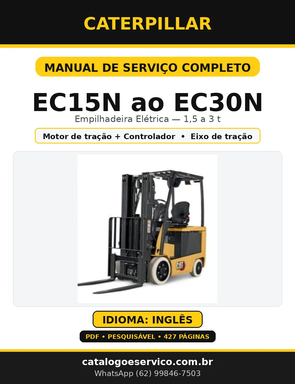 Capa do Manual de Serviço Caterpillar EC15N ao EC30N