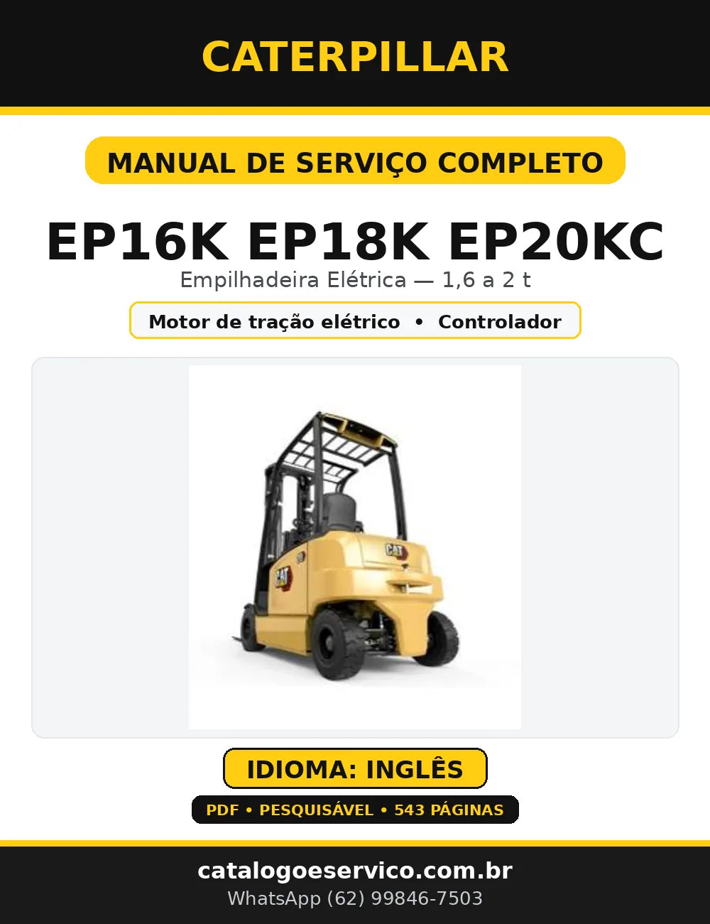 Capa do Manual de Serviço Caterpillar EP16K EP18K EP20KC
