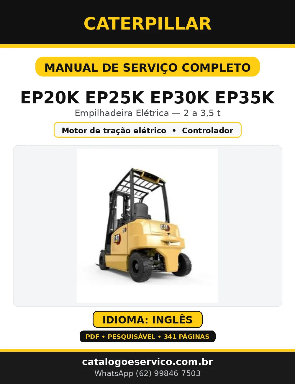 Capa do Manual de Serviço Caterpillar EP20K EP25K EP30K EP35K
