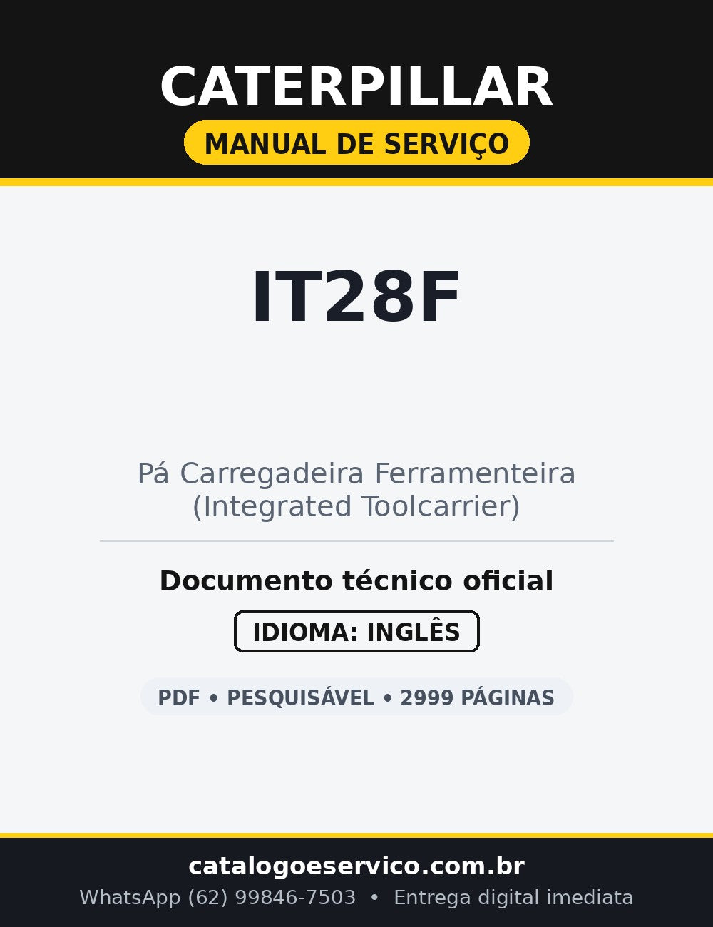 Manual de Serviço Caterpillar IT28F — Integrated Toolcarrier