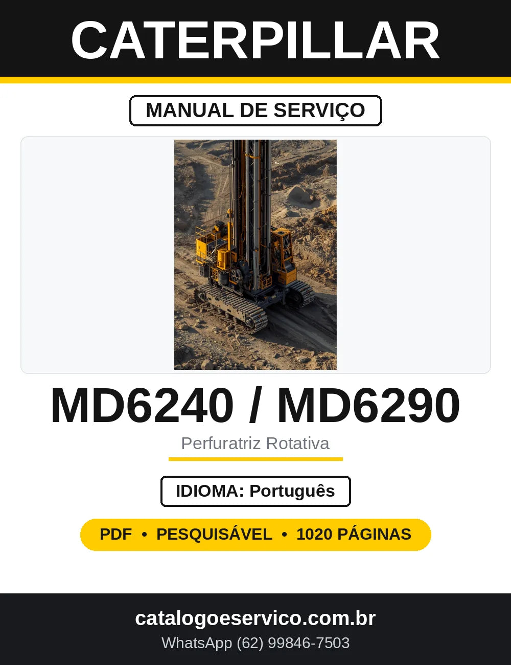 Manual de Serviço Caterpillar MD6240 e MD6290 — capa
