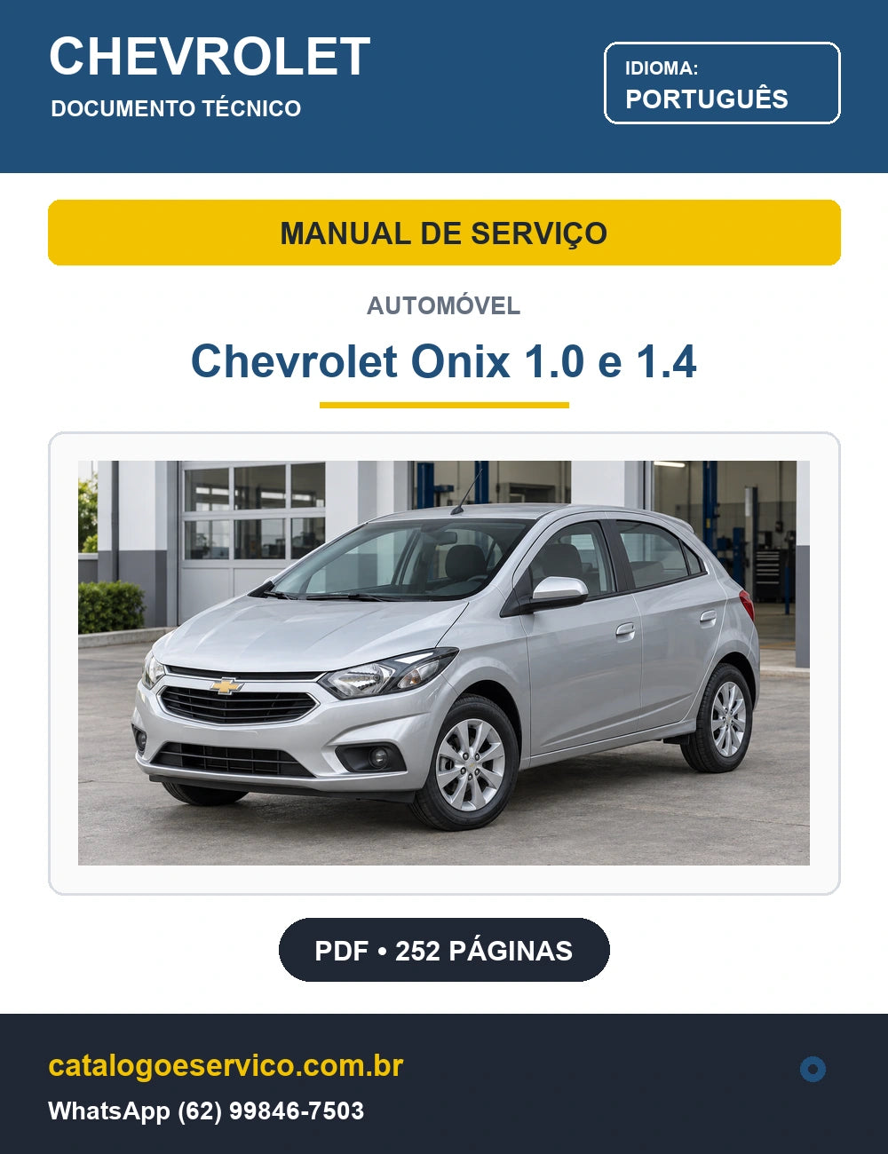 Capa Manual de Serviço Chevrolet Onix 1.0 e 1.4