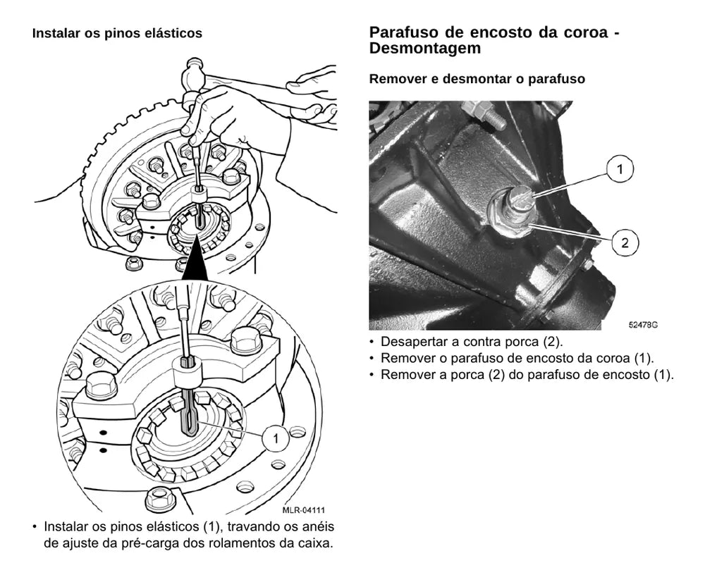Página do Manual de Serviço VW Constellation 15.190 4x2 — Eixo traseiro e freios Meritor RS 20-145 / 21-145 / 23-145