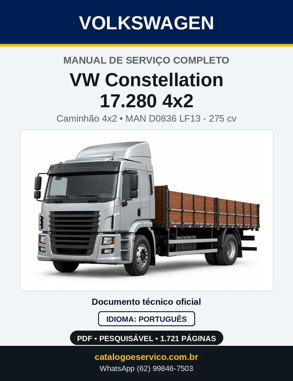 Capa do Manual de Serviço VW Constellation 17.280 4x2