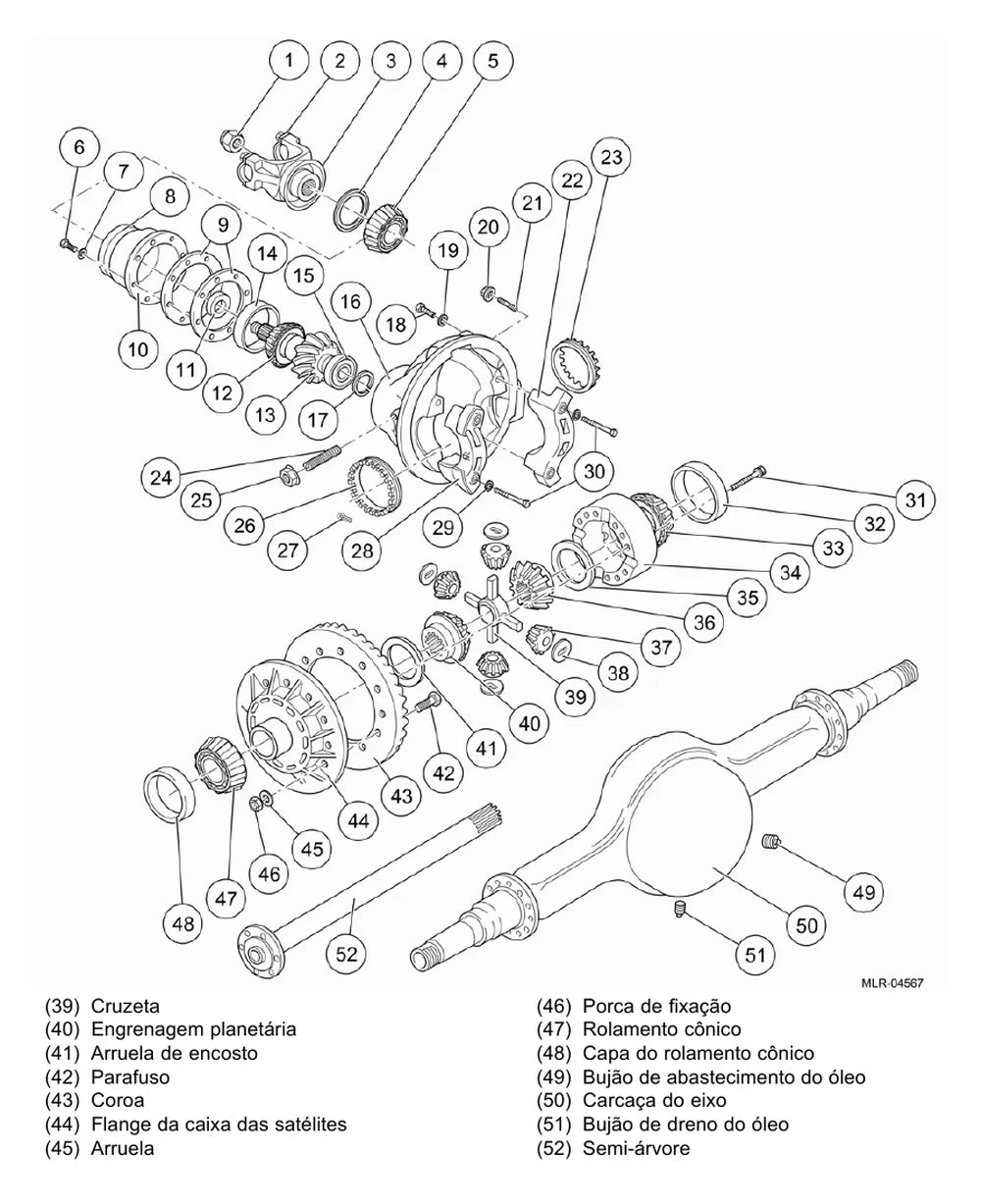 Página do Manual de Serviço VW Constellation 19.330 Tractor 4x2 — Eixo traseiro e freios Meritor RS 23-165 / 23-168