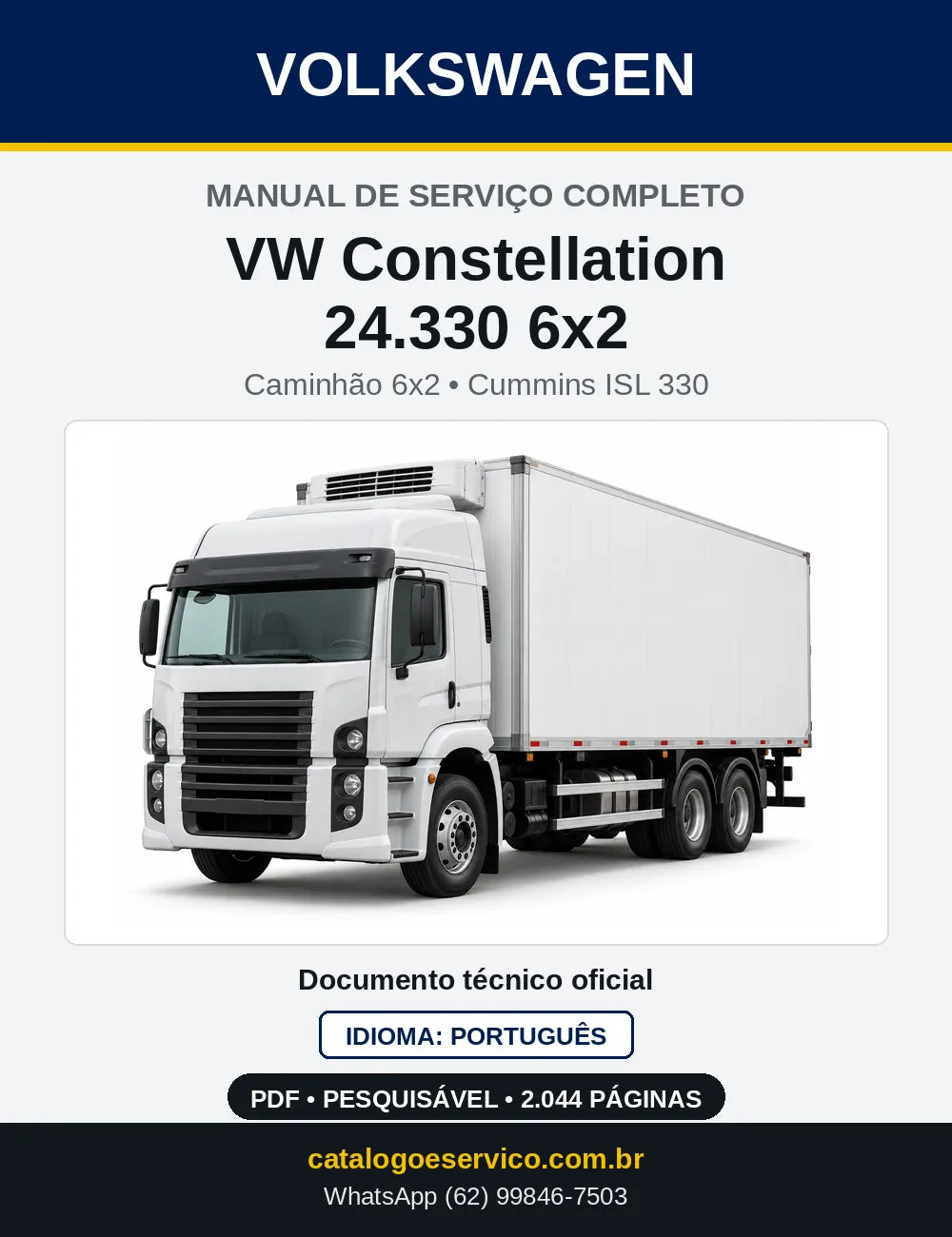 Capa do Manual de Serviço VW Constellation 24.330 6x2