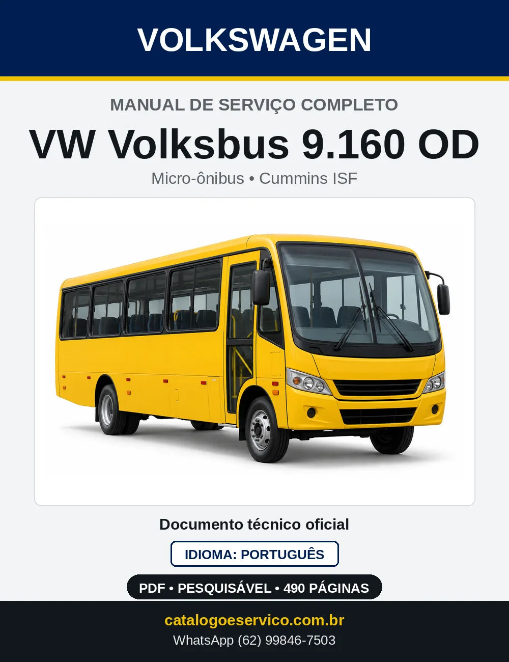Capa do Manual de Serviço VW Volksbus 9.160 OD