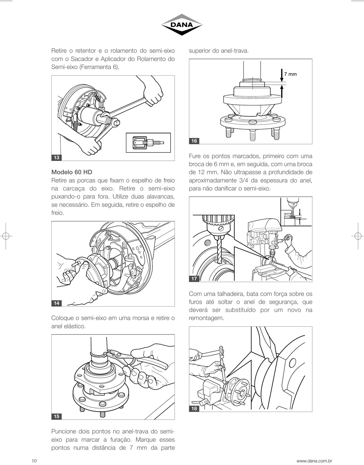 Manual de Serviço Eixos Diferenciais Dana 35 a 480, 284 e 286 — Manutenção e Montagem — página 1 do documento