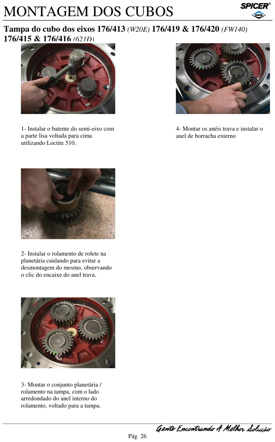 Manual de Serviço Dana Spicer Eixos 176/413 a 176/420 - W20E, 621D, FW140 e FR12B — página 3 do documento