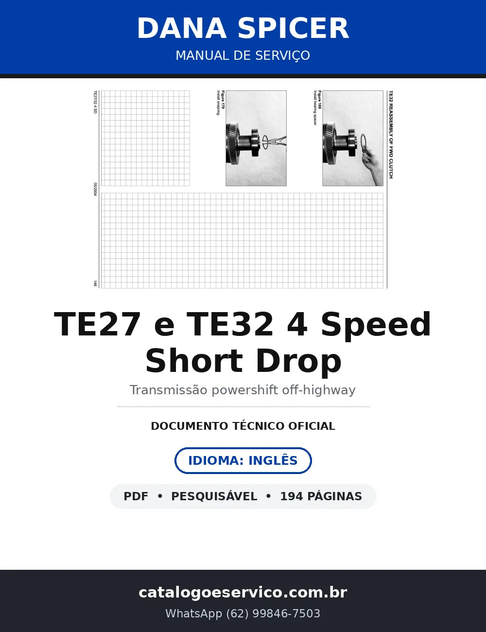 Manual de Serviço Dana Spicer TE27 e TE32 4 Speed Short Drop — TSM-0063 Booster Valve — capa