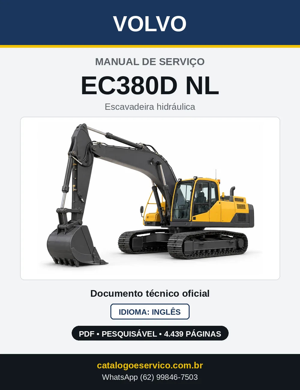 Capa do Manual de Serviço Volvo EC380D NL em PDF