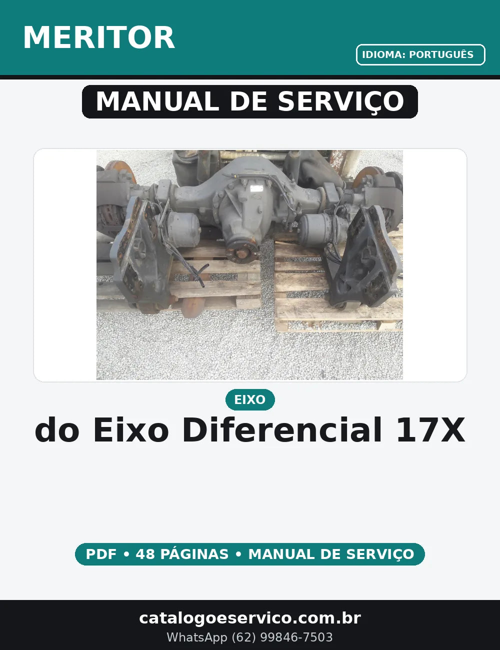 MANUAL DE SERVIÇO DO EIXO DIFERENCIAL - 17X MERITOR — capa do manual de serviço