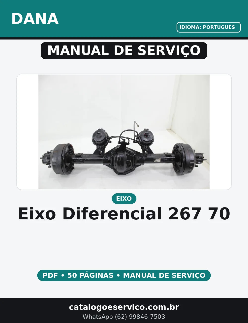 MANUAL DE SERVIÇO EIXO DIFERENCIAL 267 70 DANA — capa do manual de serviço