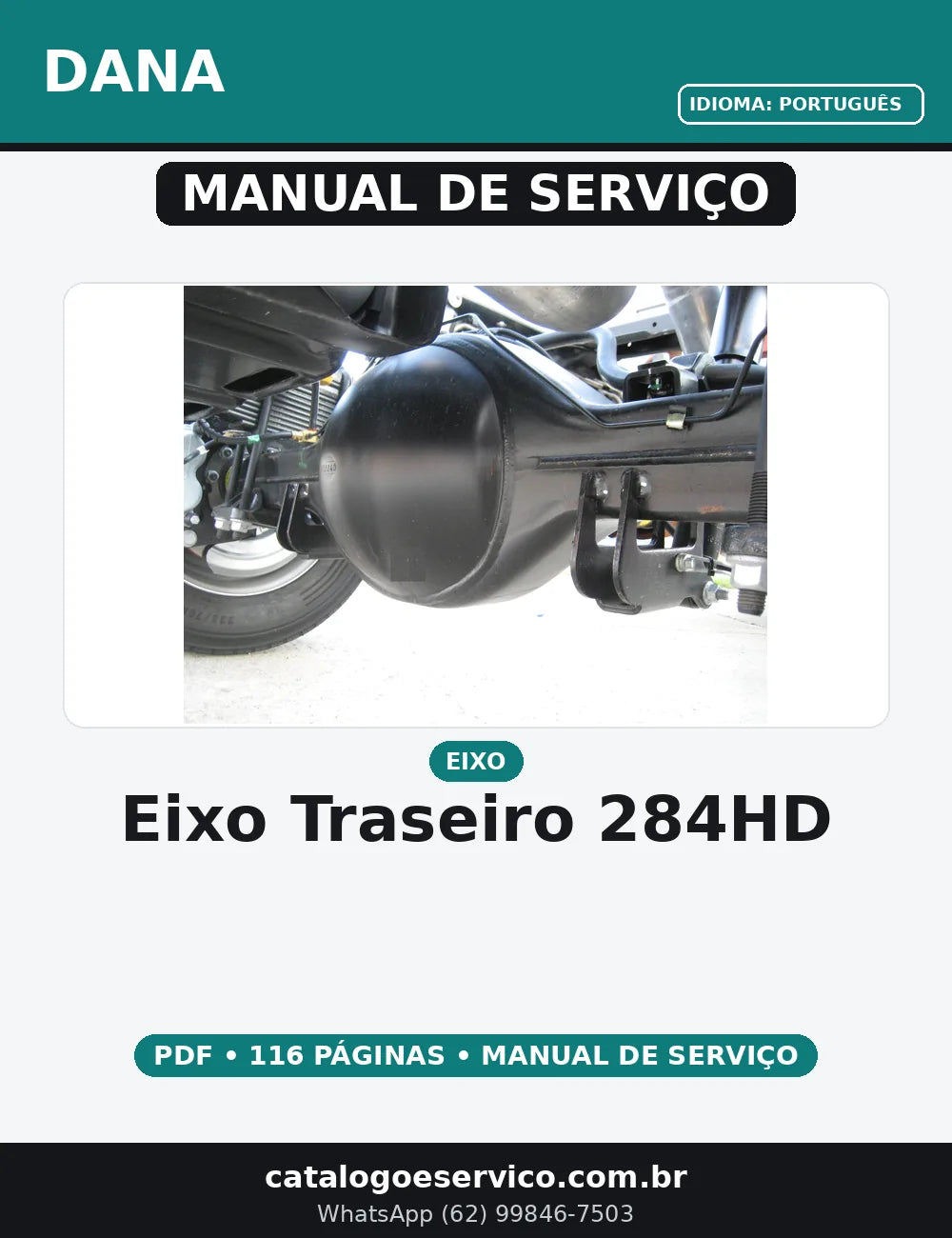 MANUAL DE SERVIÇO EIXO TRASEIRO - DANA 284HD — capa do manual de serviço