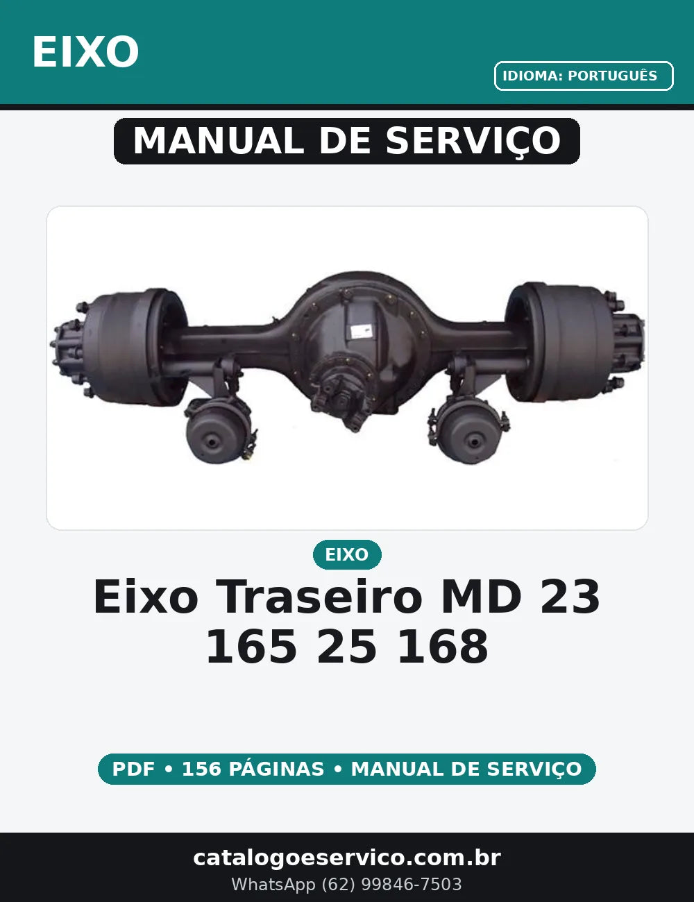 MANUAL DE SERVIÇO EIXO TRASEIRO - MD 23-165 / 25-168 — capa do manual de serviço