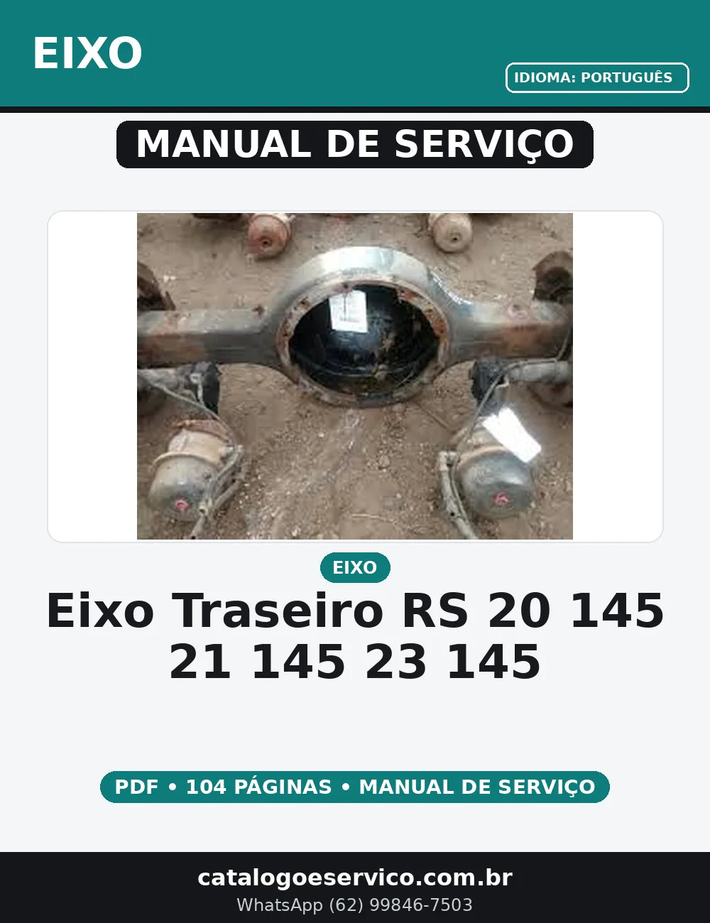 MANUAL DE SERVIÇO EIXO TRASEIRO - RS 20-145 / 21-145 / 23-145 — capa do manual de serviço