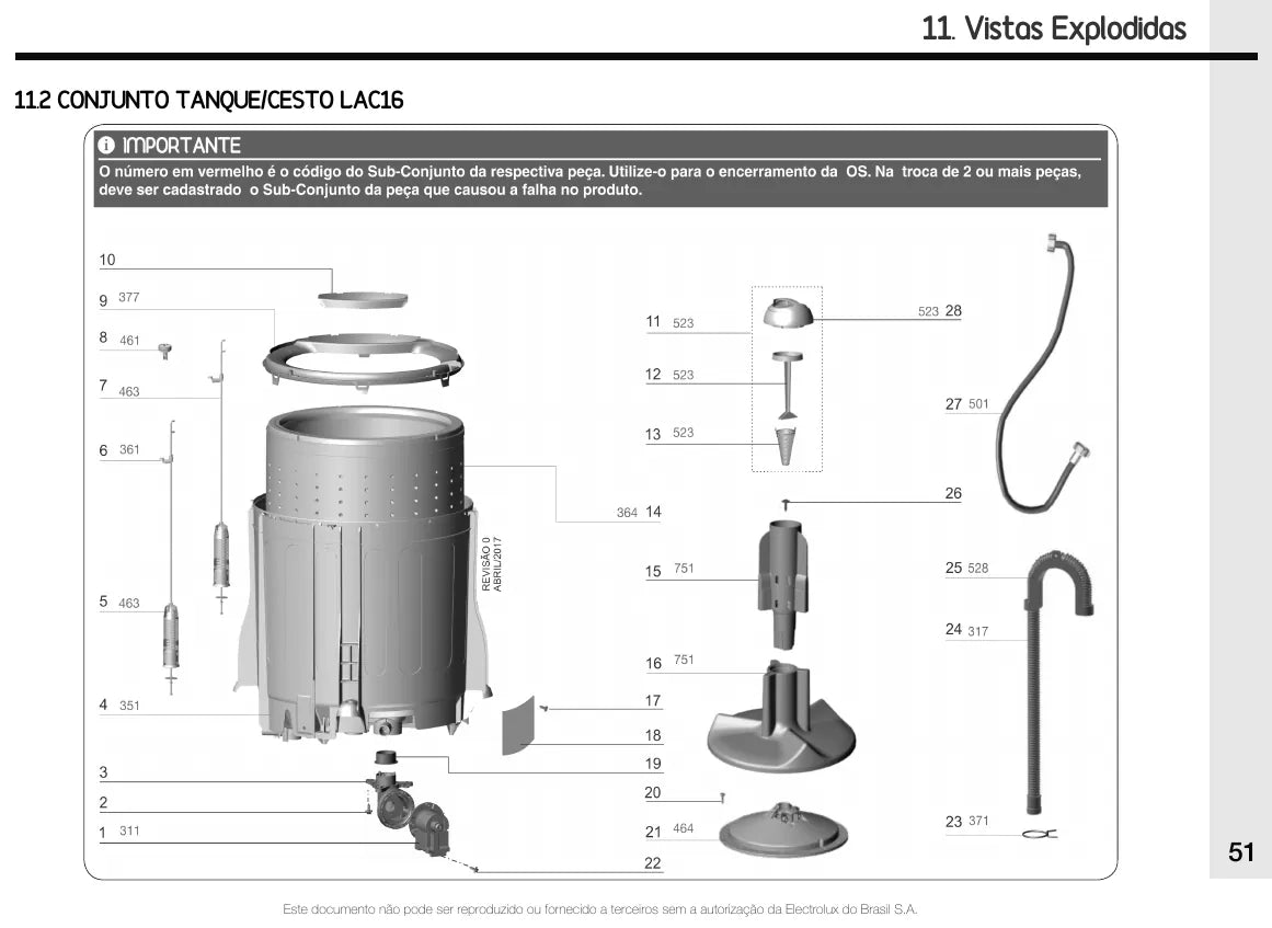 Manual de Serviço Electrolux LAC16 e LAP16 16 kg — página interna 4