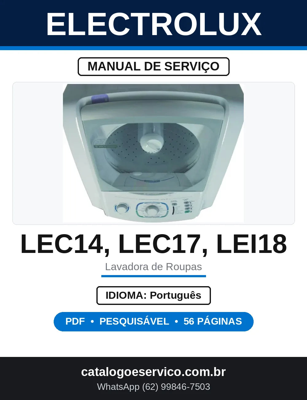 Manual de Serviço Electrolux LEC14 LEC15 LEC17 LEI18 — capa