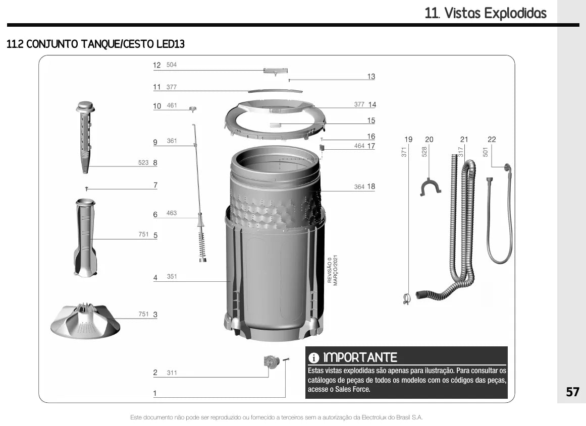 Manual de Serviço Electrolux LED13 LED14 LED15 LED17 — página interna 3