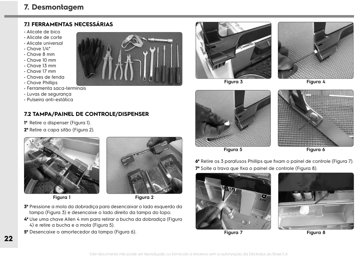 Manual de Serviço Electrolux LEH17 Lavadora 17 kg — página interna 1