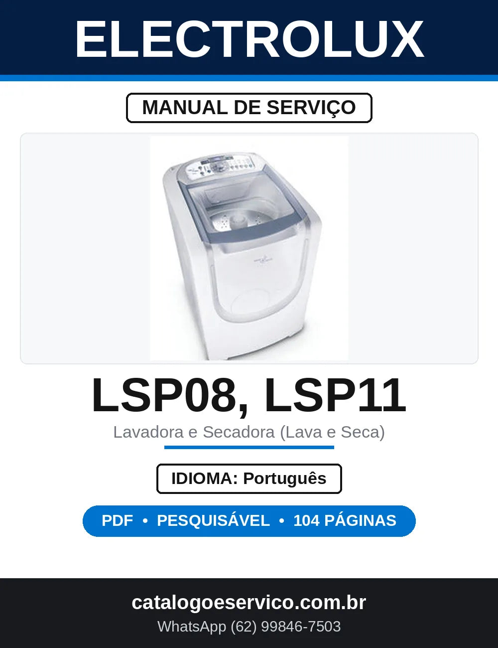Manual de Serviço Electrolux LSP08 e LSP11 Rev02 — capa
