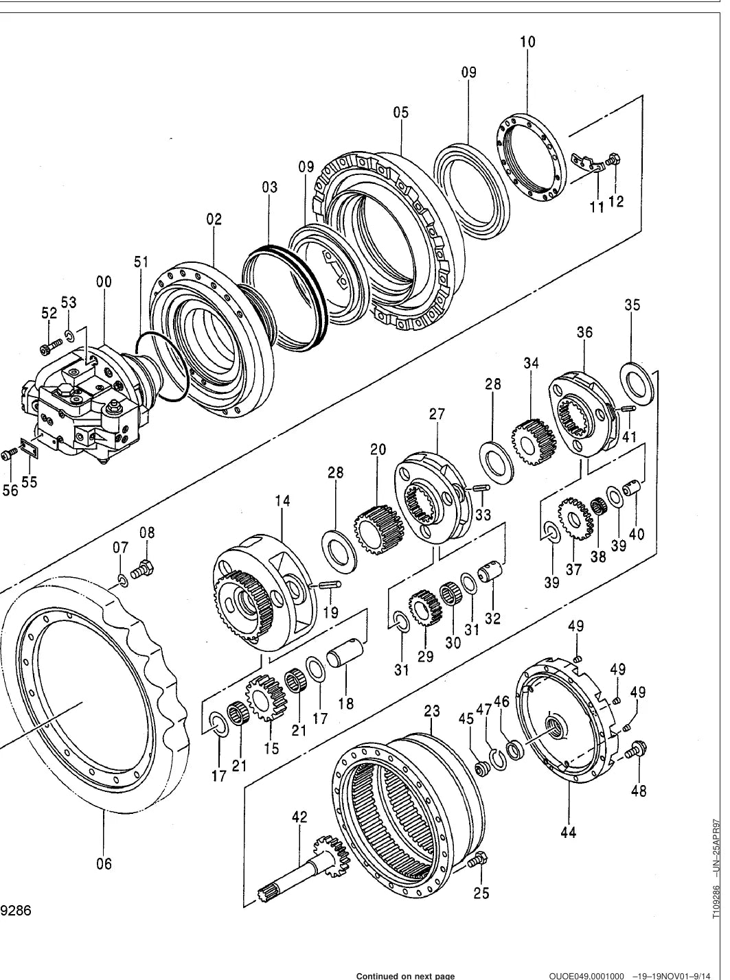 Página interna com ilustração técnica — John Deere 200CLC / 230CLC / 270CLC (amostra 1 de 2)