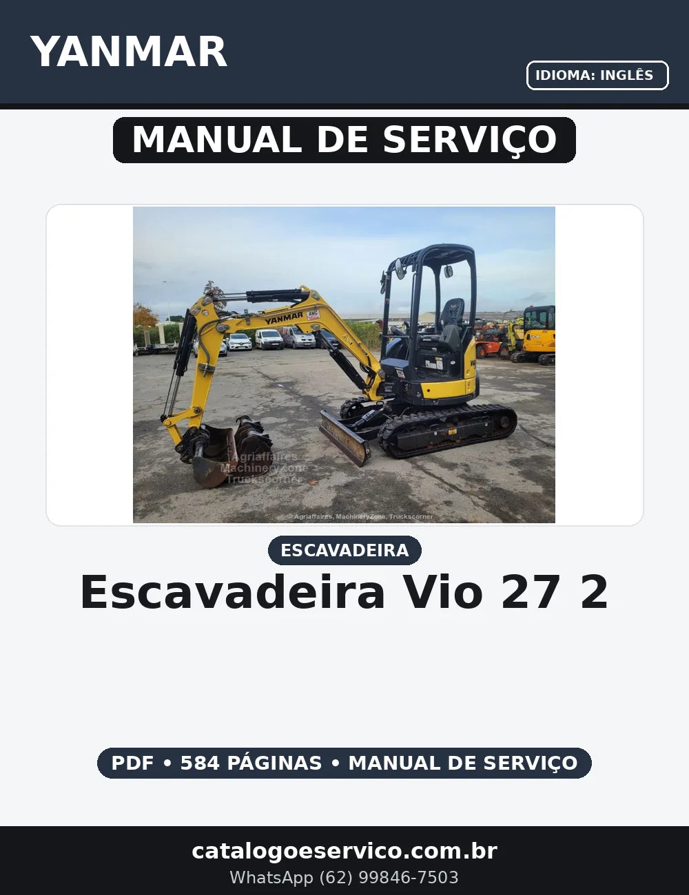 MANUAL DE SERVIÇO ESCAVADEIRA VIO 27-2 YANMAR — capa do manual de serviço