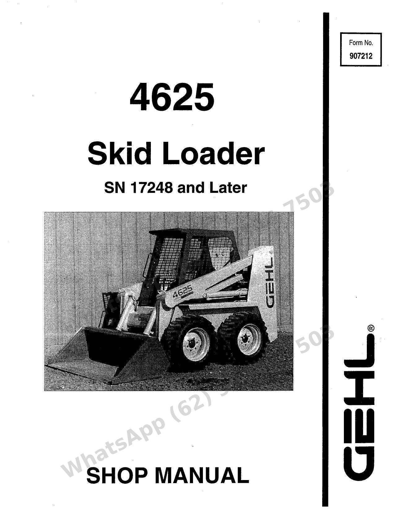 Manual de Serviço GEHL 4625 Mini Carregadeira — shop manual da SL4625 com testes hidrostáticos e ajuste de comandos