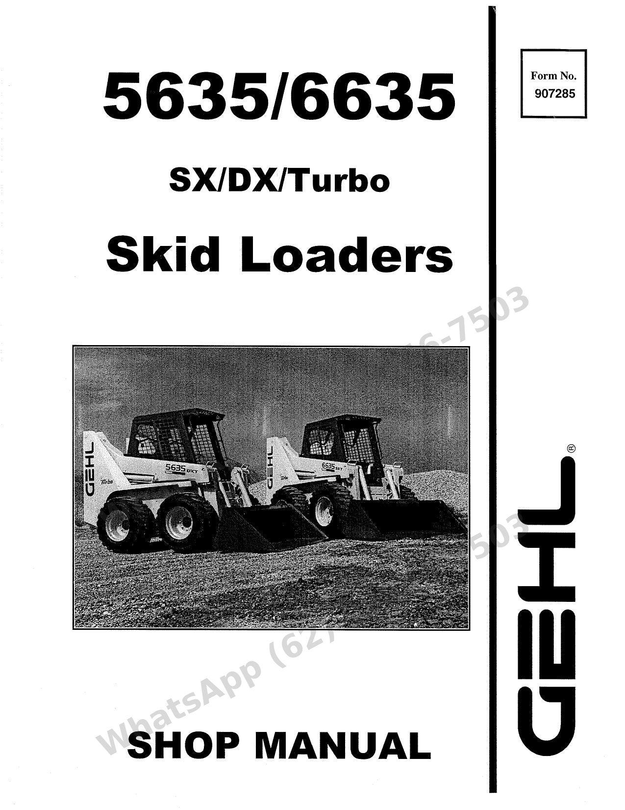 Manual de Serviço GEHL 5635 6635 Mini Carregadeira — shop Manual de oficina das versões SX, DX e Turbo com vistas explodidas dos comandos