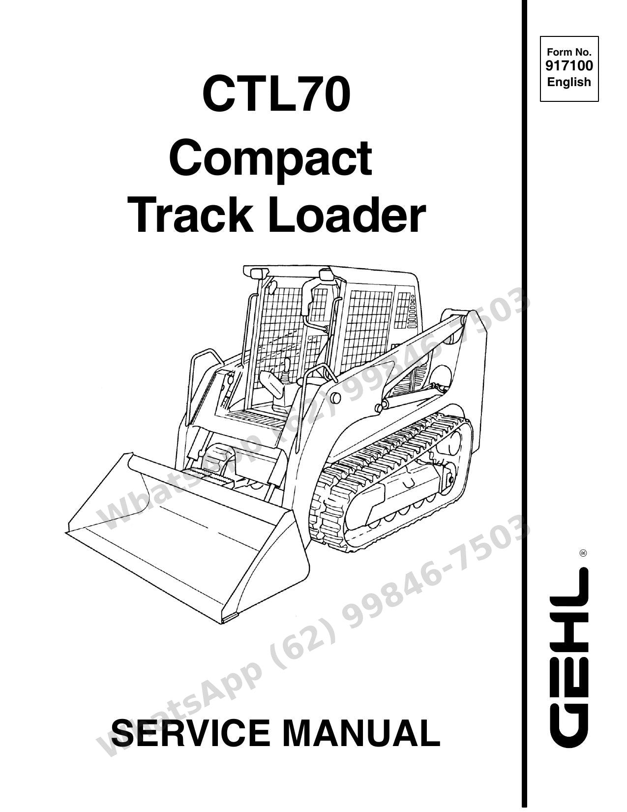 Manual de Serviço GEHL CTL70 Mini Carregadeira de Esteiras — manual de oficina da plataforma TL140 que equipa a CTL70