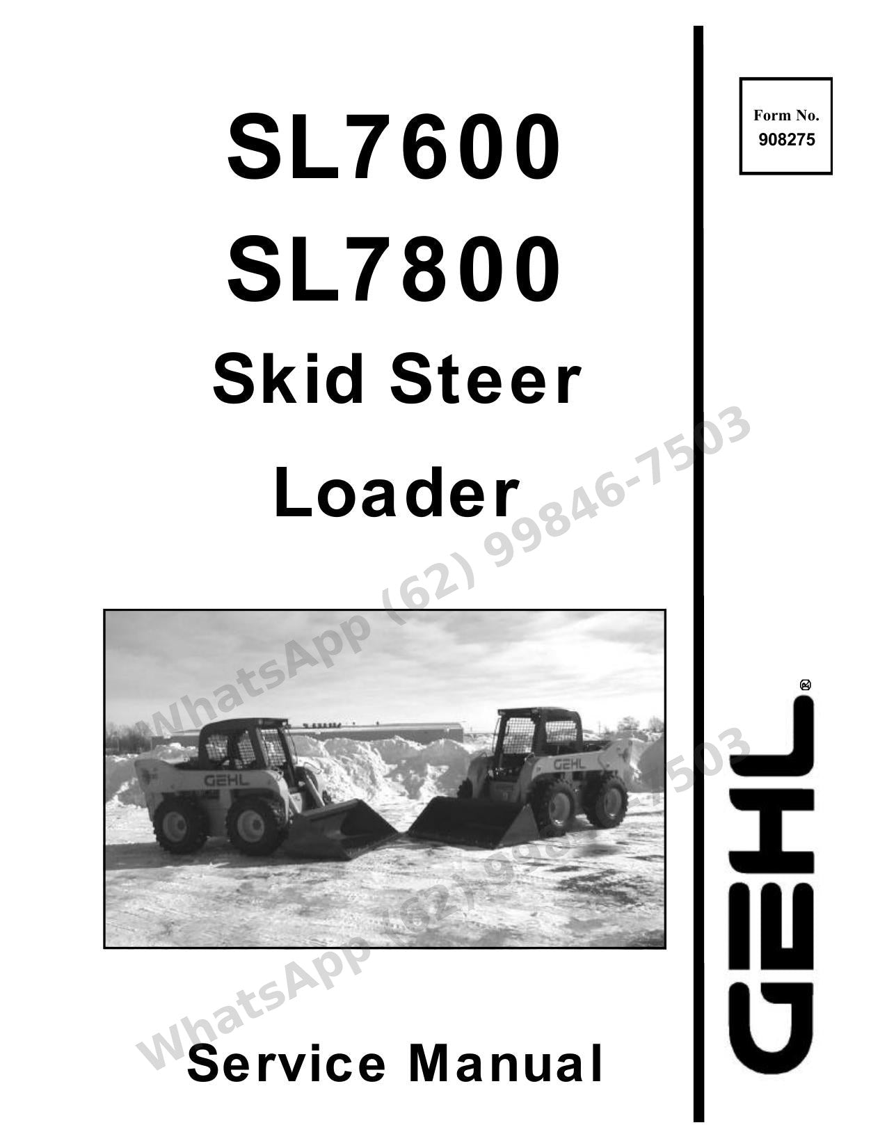 Manual de Serviço GEHL SL7600 SL7800 Mini Carregadeira — correntes de tração, três tipos de comando e hidrostática em detalhes