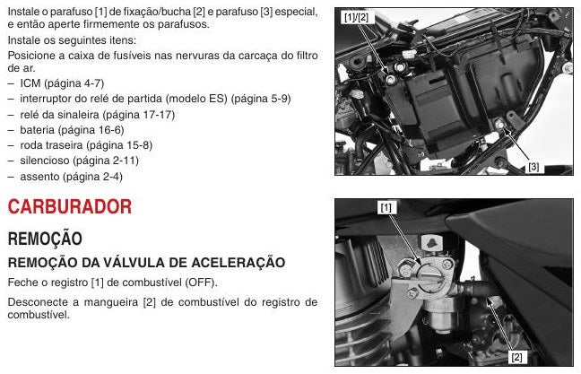 Manual De Serviço Honda Nxr Bros 125 - 2013 A 2015 - diagrama 1
