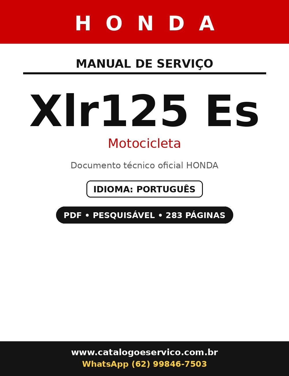 Manual De Serviço Honda Xlr125 Es
