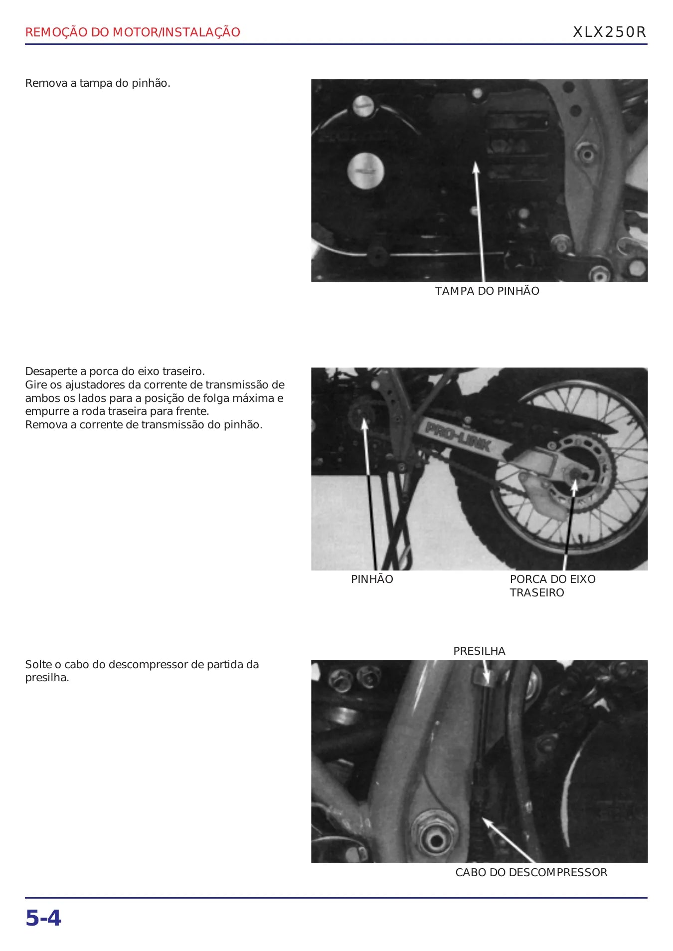 Manual De Serviço Honda Xlx250r — diagrama técnico