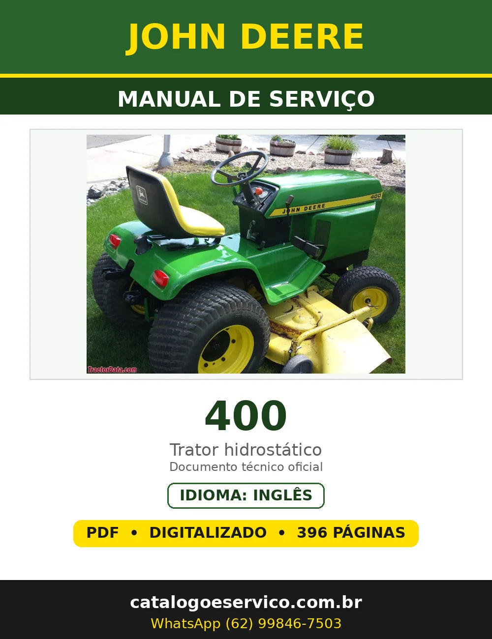 Capa - Manual de Serviço John Deere 400