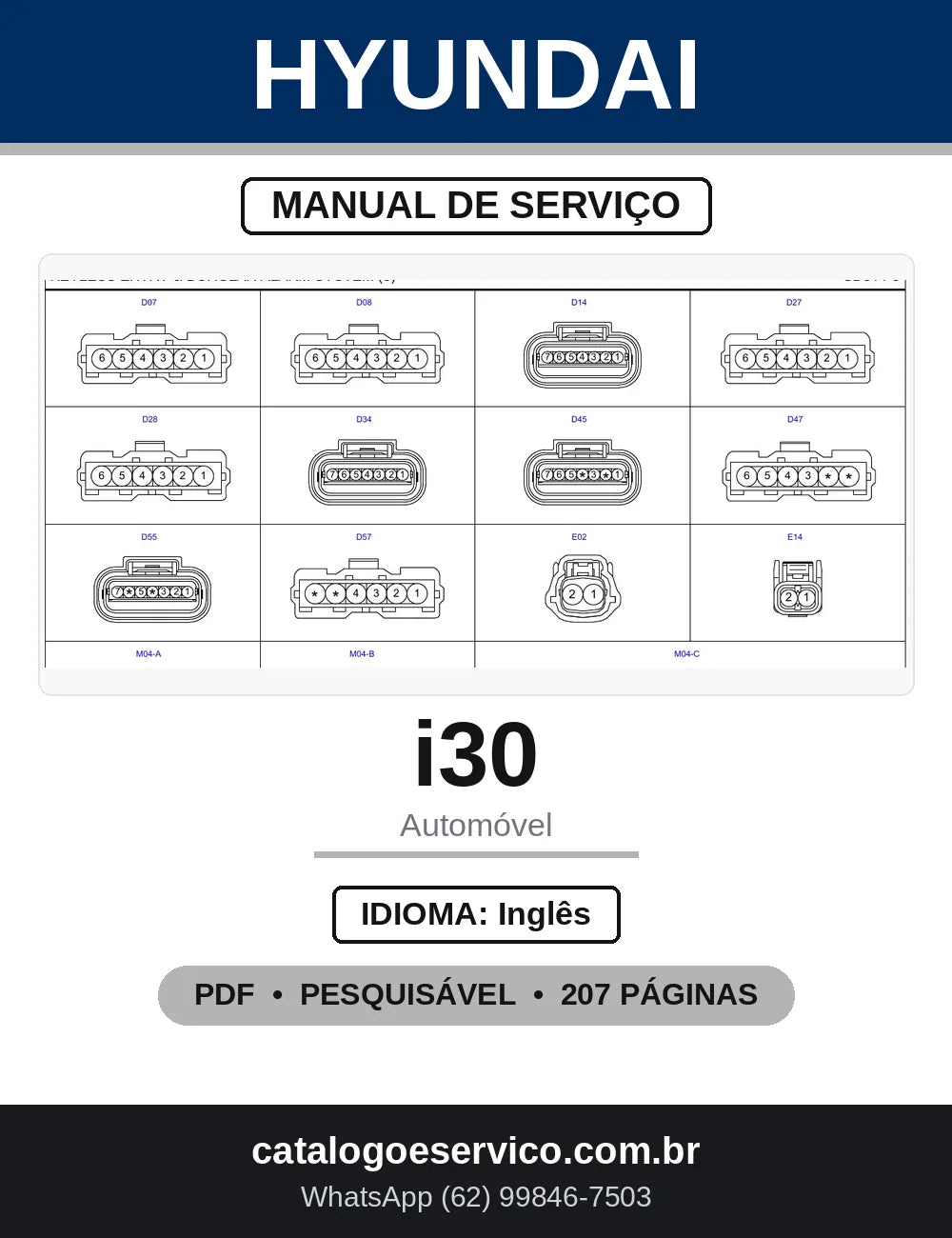 Diagramas Elétricos Hyundai i30 Elantra Neos FD — capa