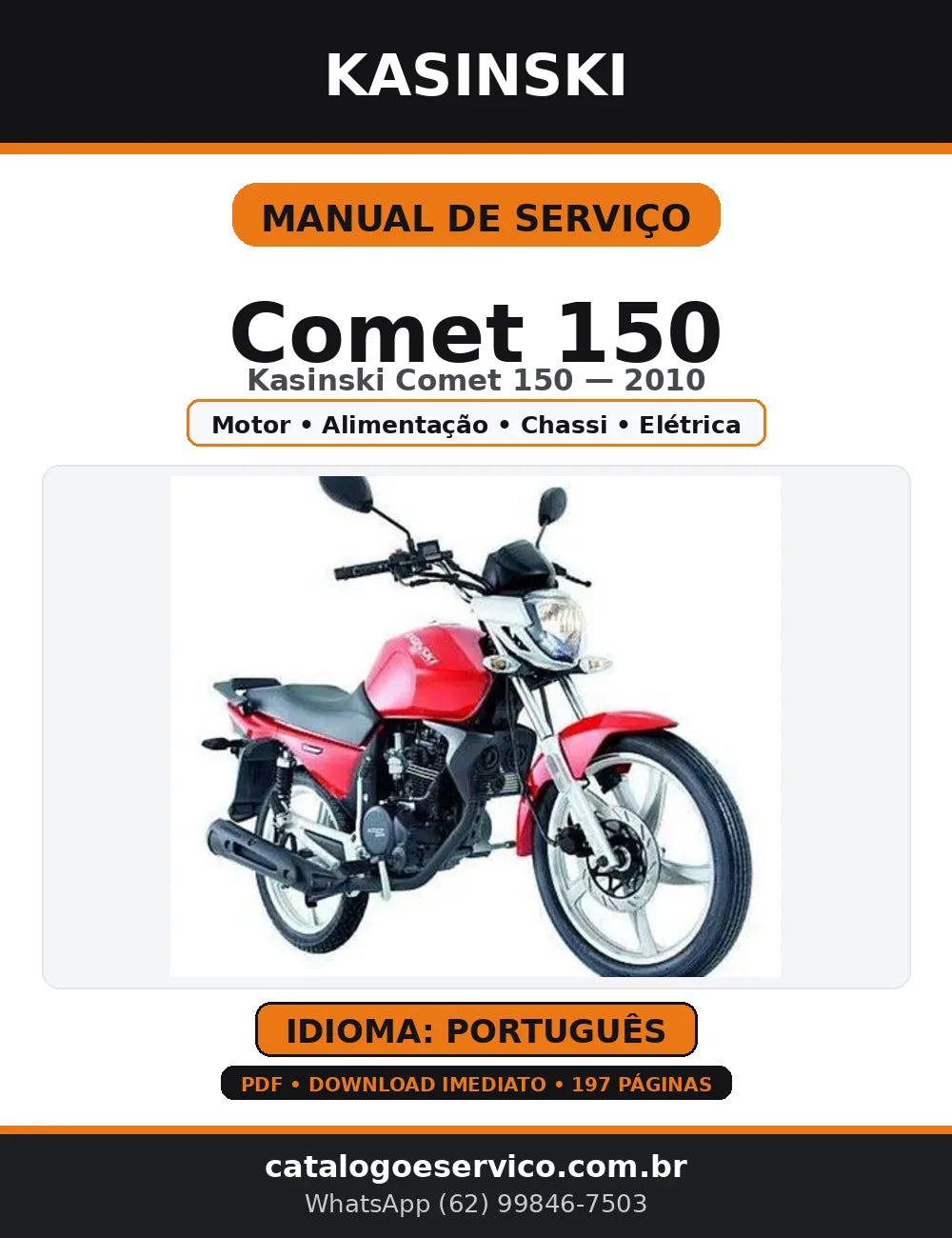 Manual de Serviço Kasinski Comet 150 2010 — Português (PDF) — capa